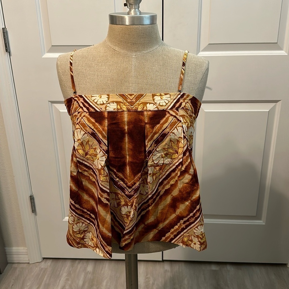 FREE PEOPLE RETRO CROP TOP BLOUSE GUC SZ S/P SPRING SUMMER EVERYDAY